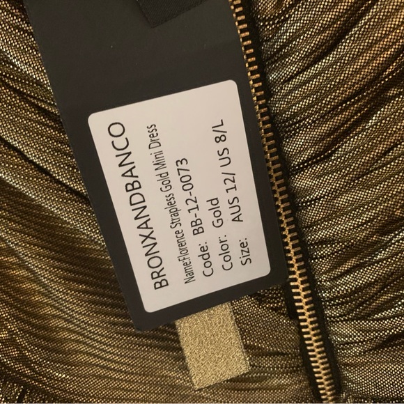 Bronx And Banco Florence Strapless Gold Mini Dress. - Picture 13 of 13